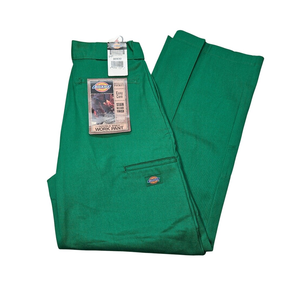 Dickies 85283KG Double Knee Work Pants Green Loose Fit 30x32 NWT Mens